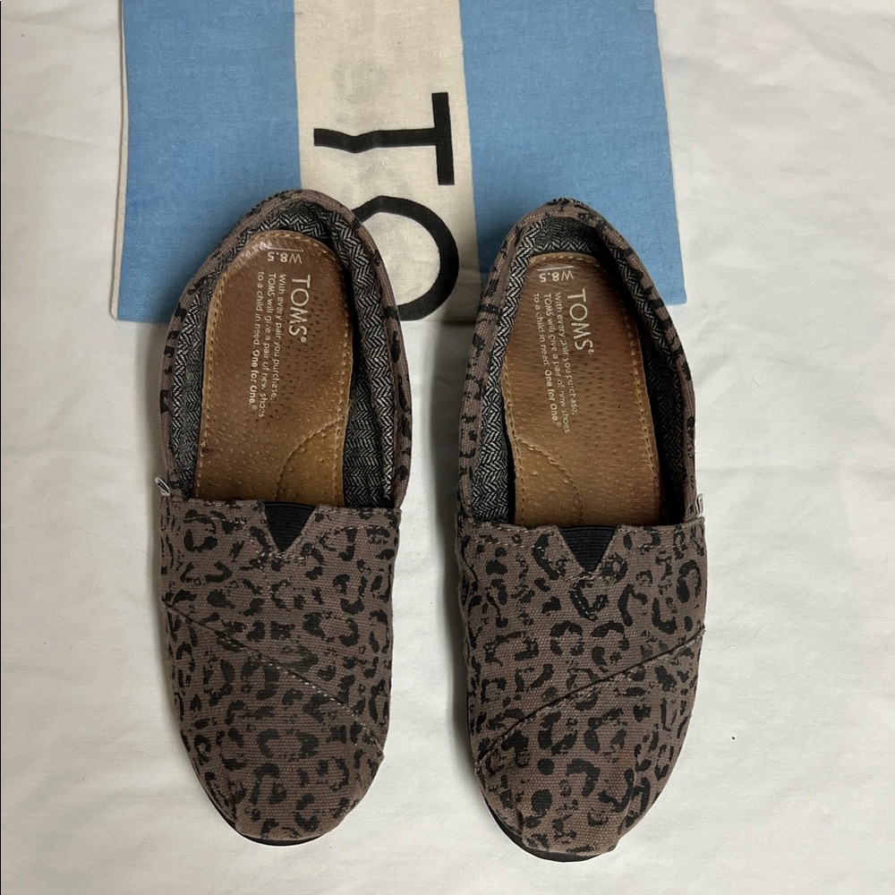 TOMS Snow Leopard Print Slip-On Shoes